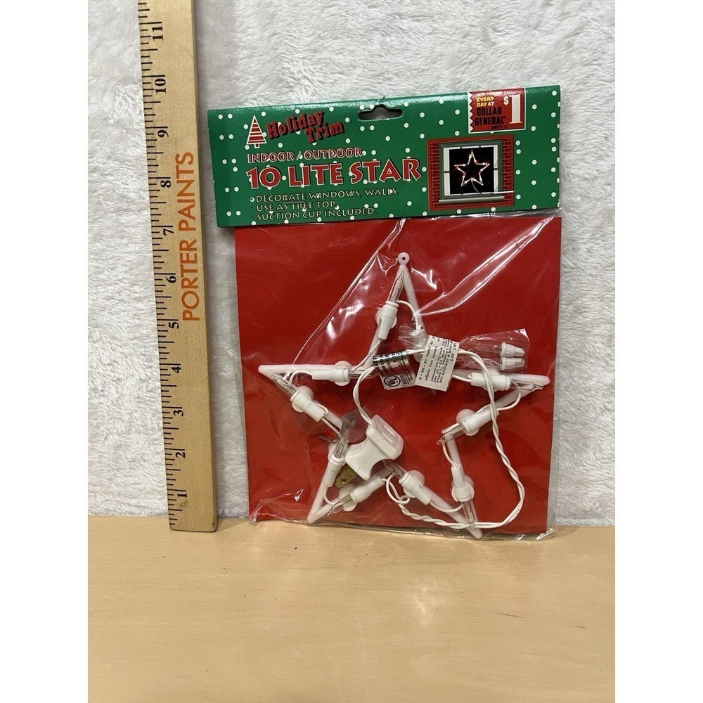 Dollar General Holiday Trim 10 Lite Star Window Light w/ Suction Cup New